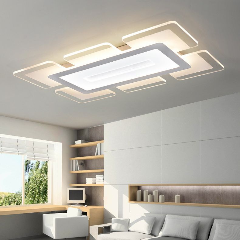 Lampe rectangulaire Mount Ceiling Lamp LED Modern LED Flush Mount Ceiling Fixture with Acrylic Shade