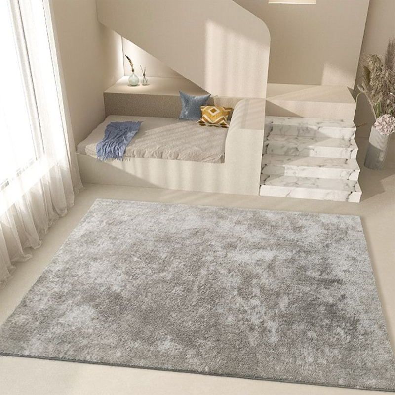 Milk White Living Room Area Carpet Modern Pure Color Carpet Area Polyester Washable Rug