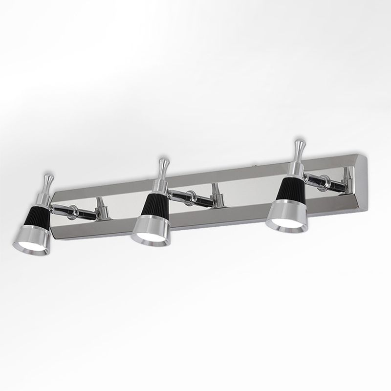 Multi -Leuchten Metallwandbeleuchtung moderner Spiegel Wandmontageleuchte in Silber