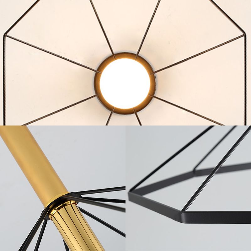 Black Tapered Semi Flush Ceiling Light Metal Minimalist 1 Light Ceiling montés Fixture for Lobby