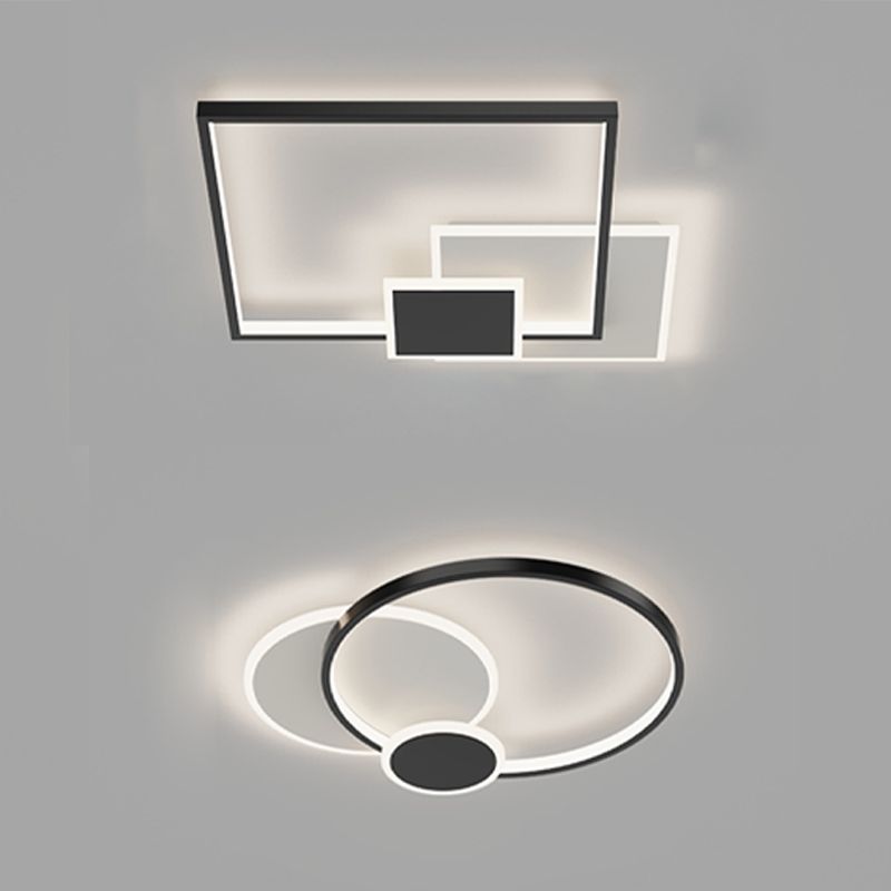 Creatieve Plafond Mount Light Fixture met Witte Acryl Shade voor Woonkamer