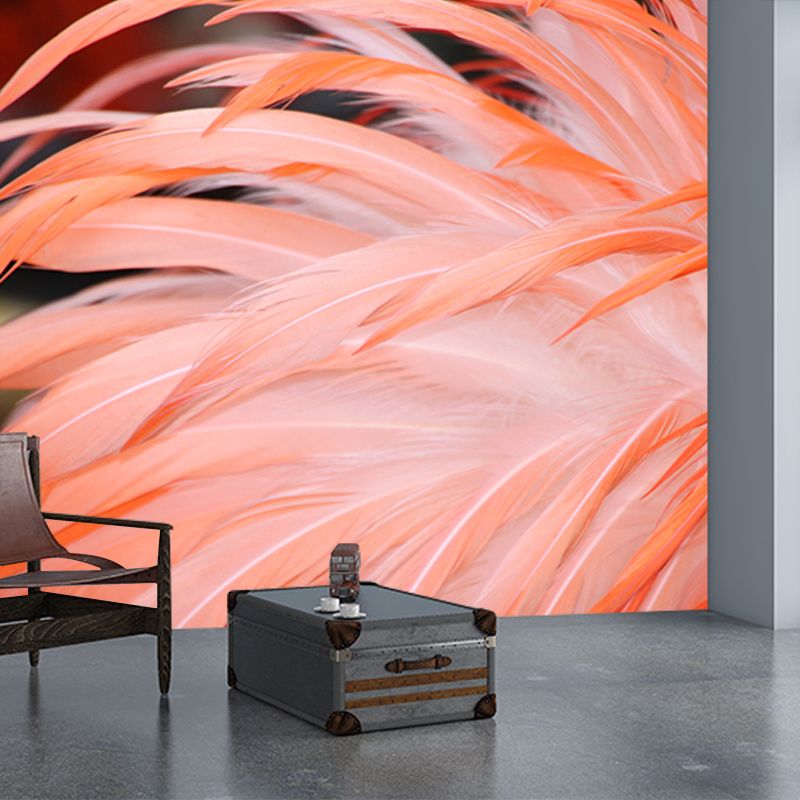 Bird Feather Wall Covering Water Resistant Wall Mural Decal for Living Room