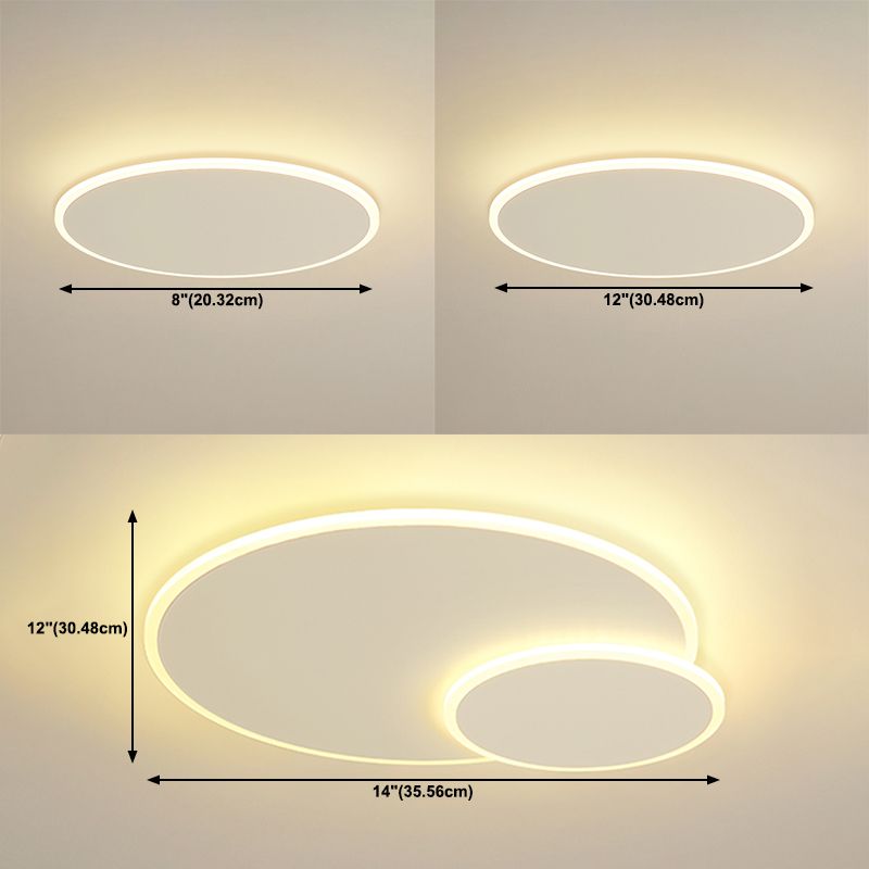 Metal Circular Techo Flush Montaje Luce de techo blanco LED nórdico Lámpara de techo blanco
