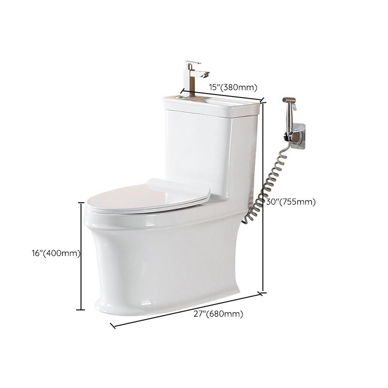 Modern Ceramic Flush Toilet Floor Mount Urine Toilet with Wash Basin for Washroom