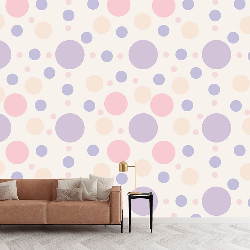 Modern Style Wall Mural Wallpaper Polka Dot Illustration Bedroom Wall Mural