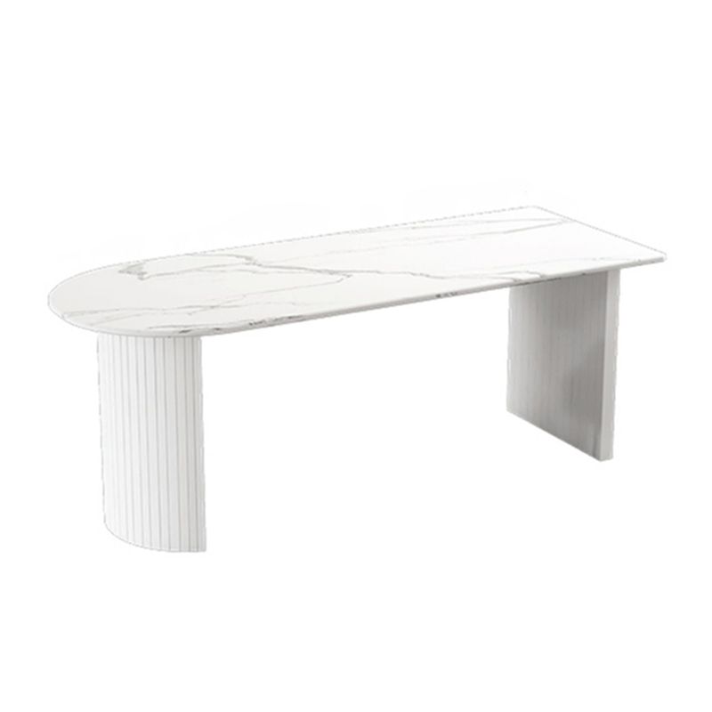 Mesa de comedor de doble pedestal de piedra mesa de comedor estilo simplicidad para el hogar