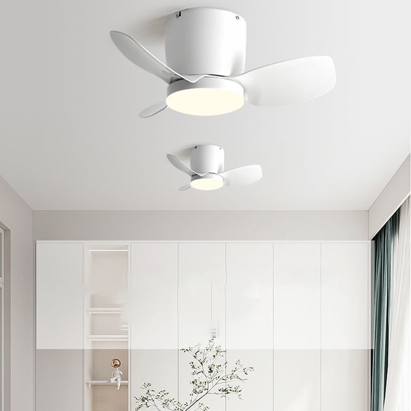 Nordic Style Ceiling Fan Lamp Cylinder Shape Ceiling Fan Light for Children's Room