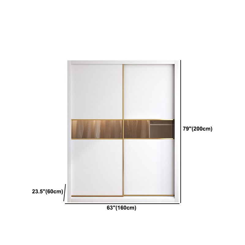 Contemporary Style Wooden Wardrobe Soft Close Door Wardrobe Closet with Drawer