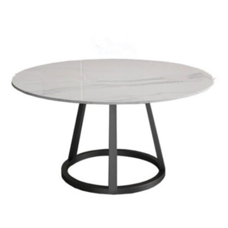 Round Marble Top Dining Table in White Traditional Luxury Dining Table
