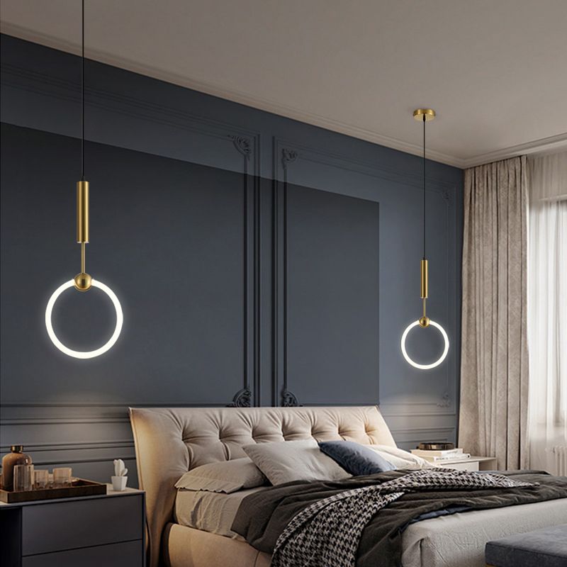 Gouden ronde vorm hanglamp moderne minimalistische ledhanglamp voor woonkamer
