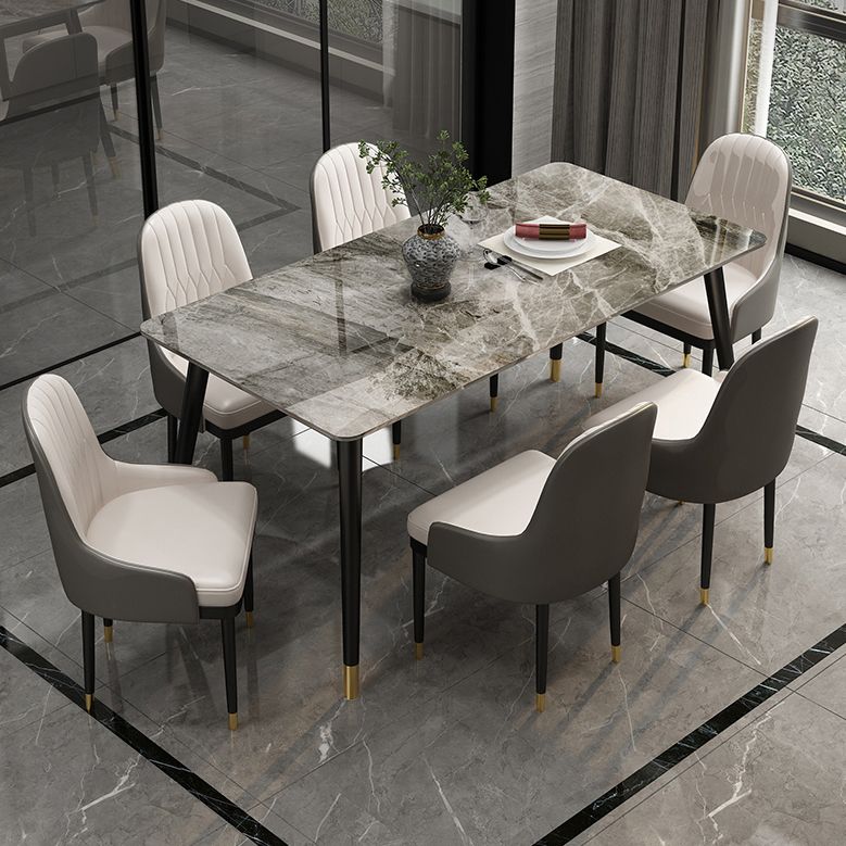 Glam 1/5/7 Pieces Dining Set Rectangle Dining Table Set for Home Use