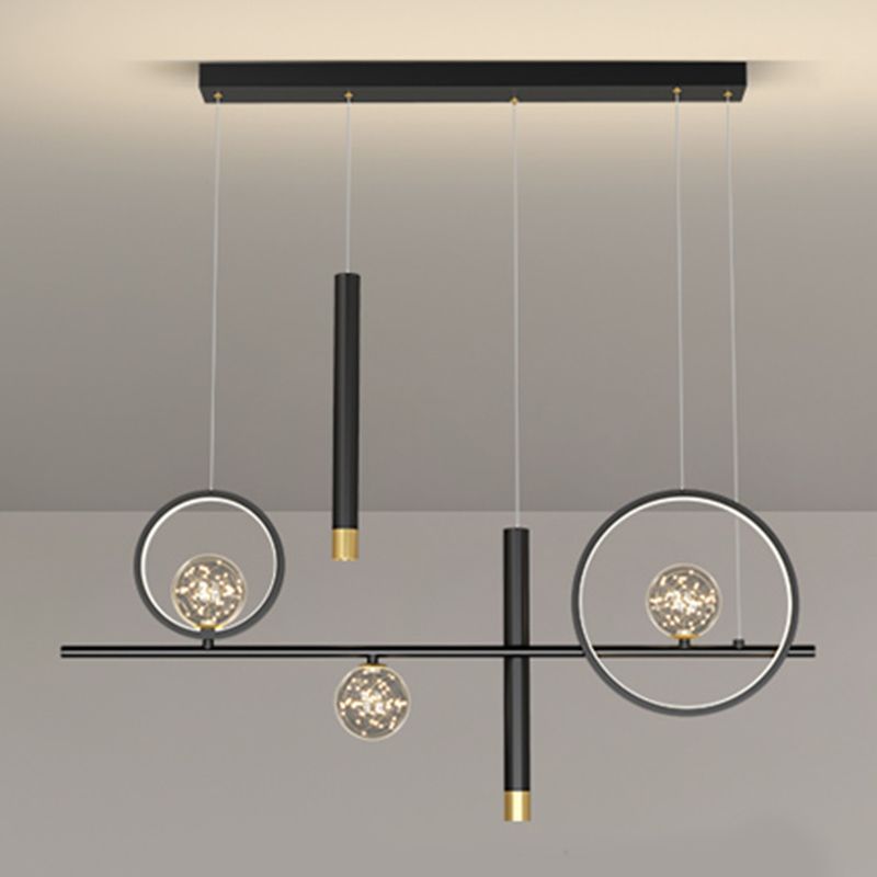 Iluminación colgante lineal luces colgantes contemporáneas para isla de cocina con sombra de metal