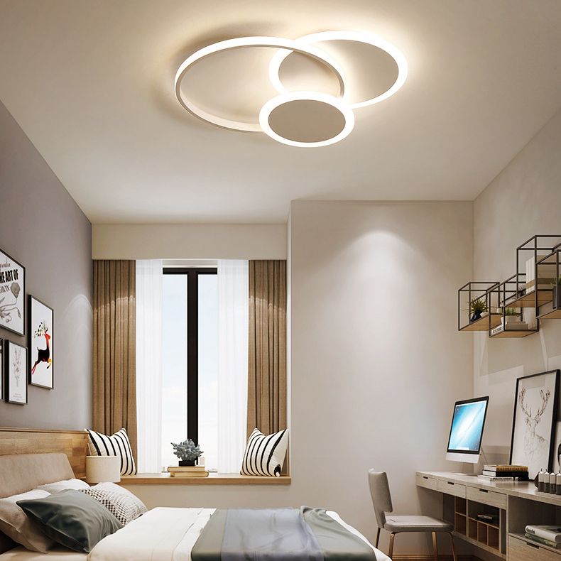 Moderne Eenvoud Acryl Flush Mount Lamps Slaapkamer Flush Mount Plafond Licht in Zwart