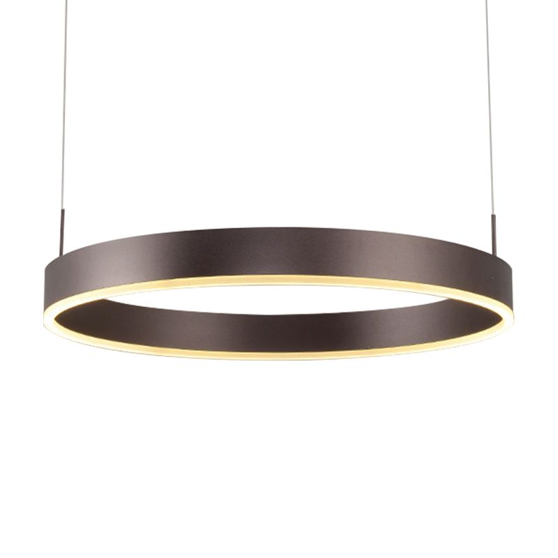 Modern 1/2/3-Light Suspension Pendant with Acrylic Shade Coffee Ring Chandelier Light in Warm/White Light