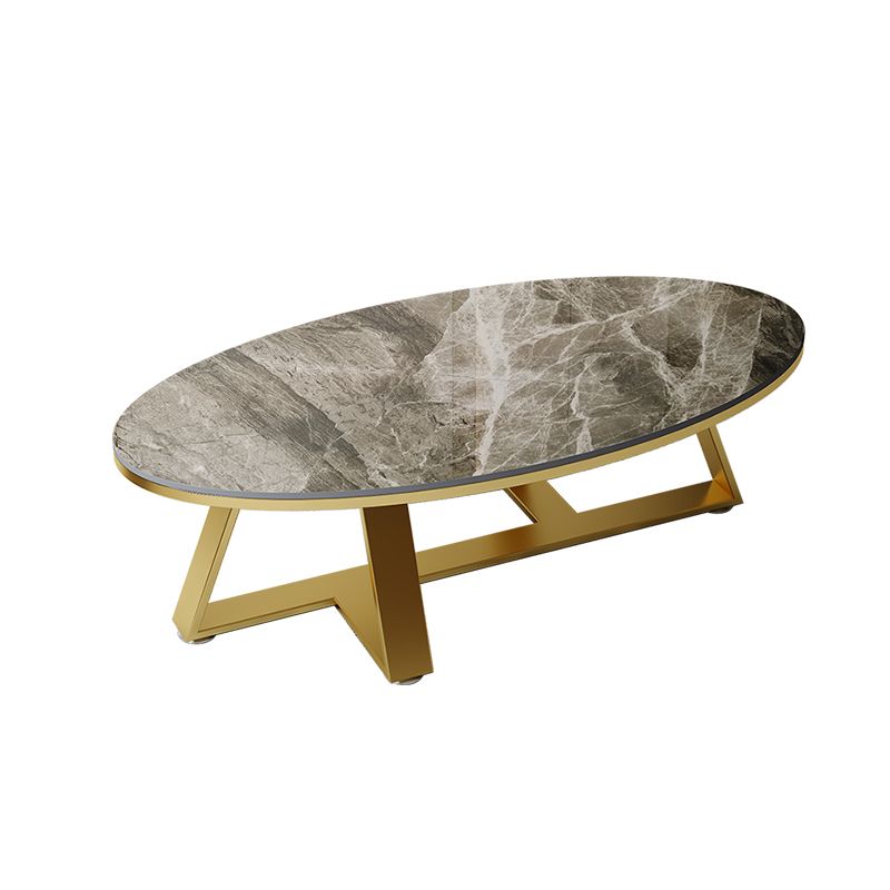 Oval Coffee Table Cocktail Table Slate Coffee Table for Living Room
