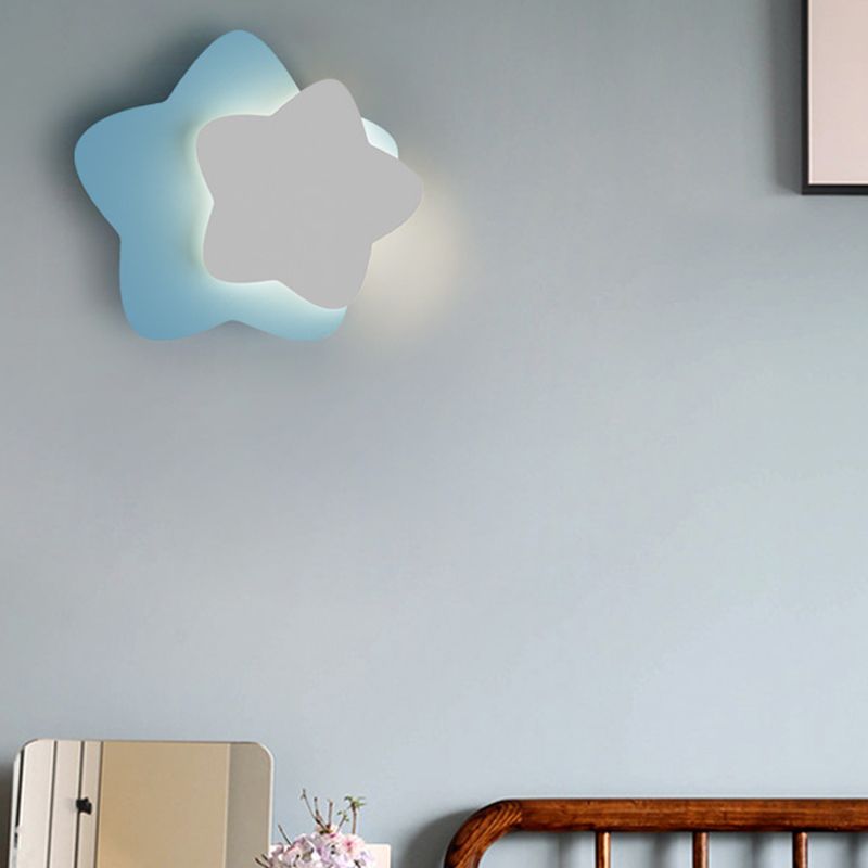 Forma unica a parete leggera in stile metallo 1 metallo a parete leggera in blu