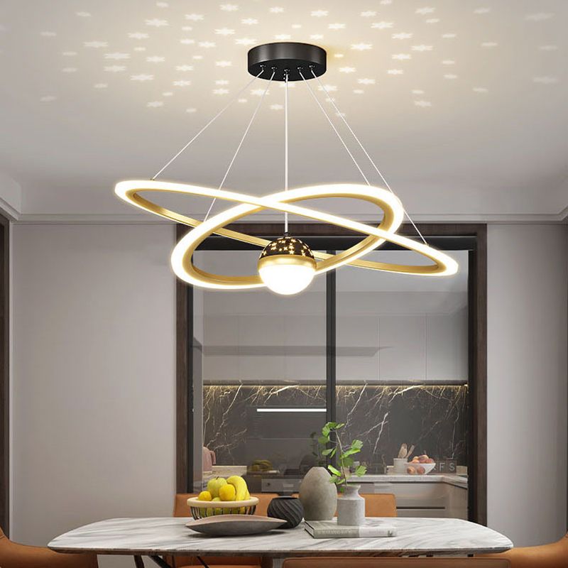 Accesorio de iluminación de lámpara de metal escalonado 3 luces de estilo moderno luz colgante de techo