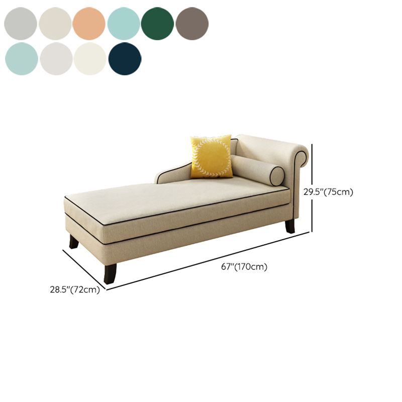 Upholstered One Armed Accent Chair Modern Recessed Arms Chaise