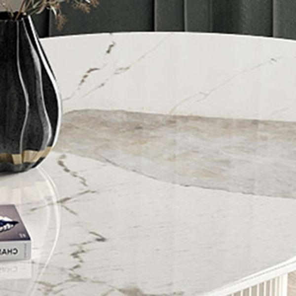 Oval Double Pedestal Furniture Luxury Style Stone Dining Room Collection