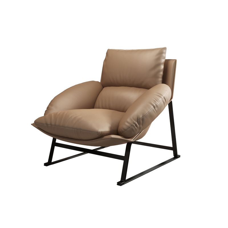 Genuine Leather Accent Chair Arms Included Accent Room Chair with Ottoman, 39.37" Wide