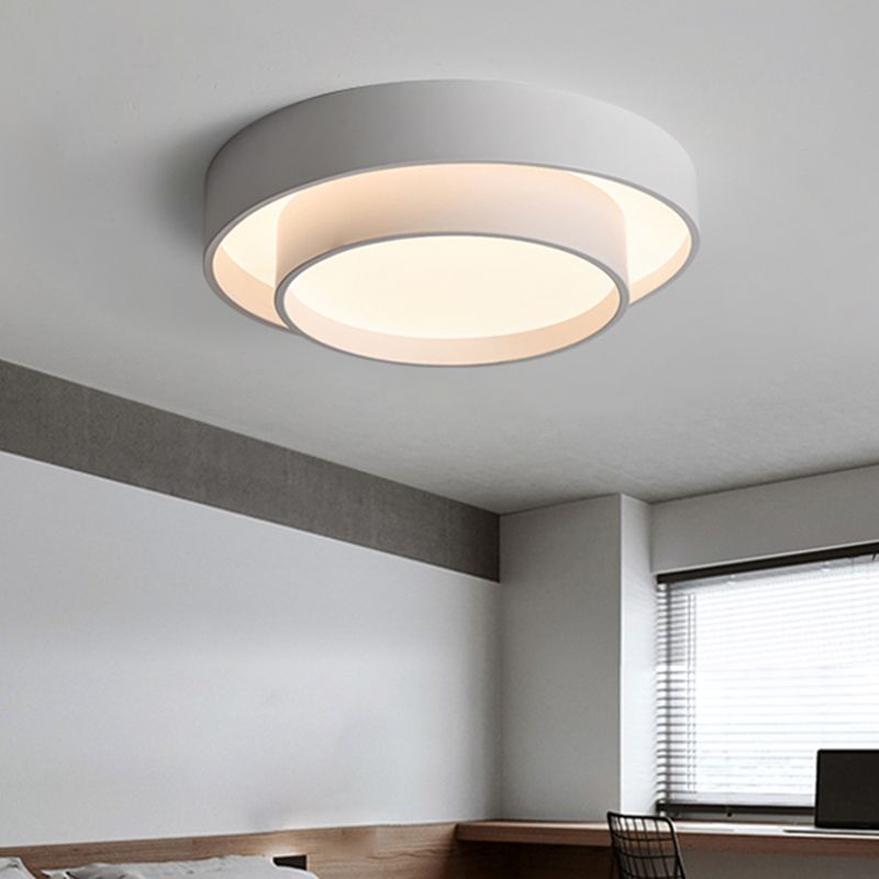 Lámpara de techo LED de hierro lacado, montaje empotrado circular de acrílico de estilo minimalista moderno