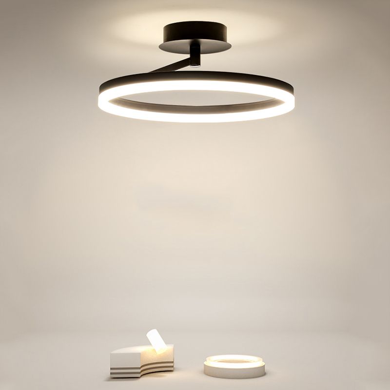 Linear Iron LED Flush Mount Modern Style 1-Light Ceiling Light Fixture for Bedroom