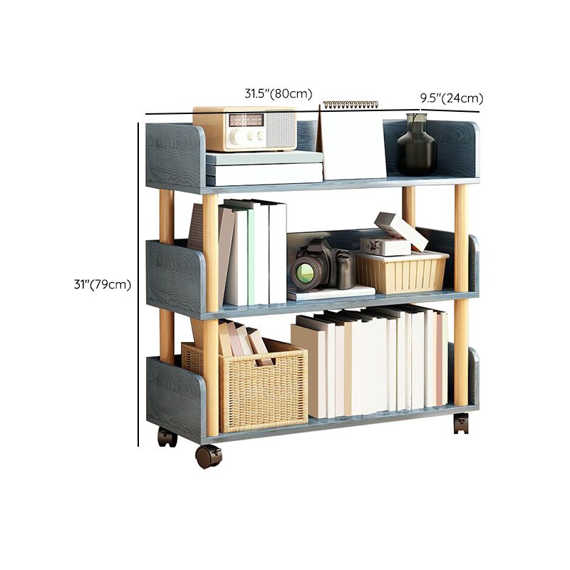 Open Back Standard Bookshelf Scandinavian Bookcase with Shelves