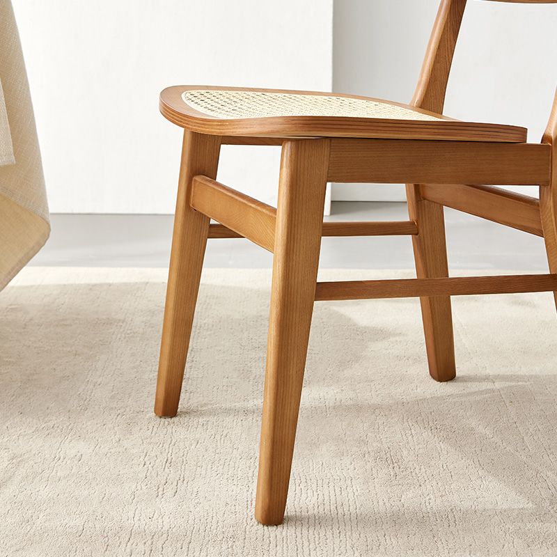 Traditional Style Dining Chairs Open Back Armless Chairs with Wood Legs for Home