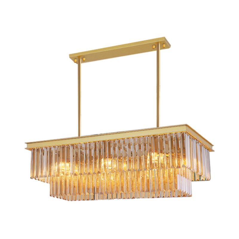 Modern Island Lighting 6-Light Crystal Hanging Light for Dining Table