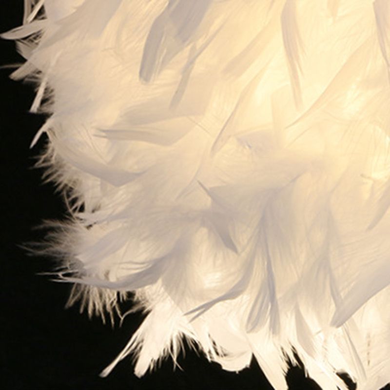 Lampada a sospensione in stile Nordic Kit White sfera lampada a sospensione a soffitto con tonalità di piuma