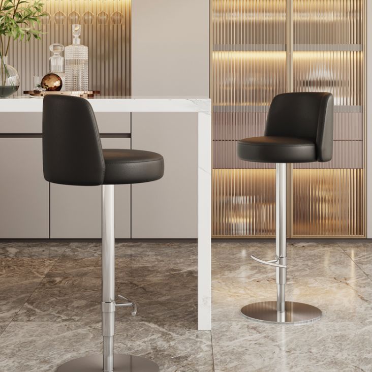 Adjustable Swivel Bar Stool Leather Backrest Counter Stool for Bristol