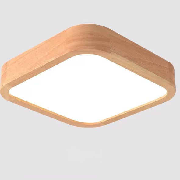 Vierkant plafondmontage lichtarmatuur Eenvoudige houten houten inbouw plafondkroonluchter