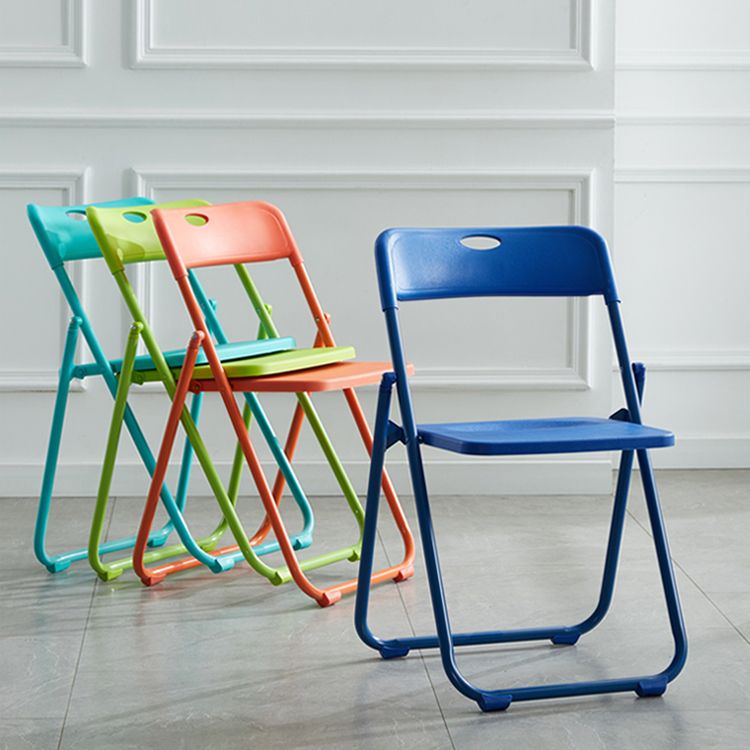 Chaise d'intérieur et d'extérieur moderne en métal, chaise d'appoint pliante à dossier ouvert et sans accoudoirs