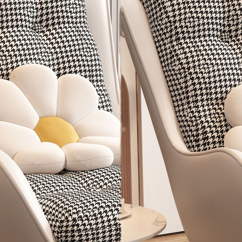 Light Luxury Leisure Modern Rocking Chair Cotton Fabric Upholstery Lazy Sofa Chair