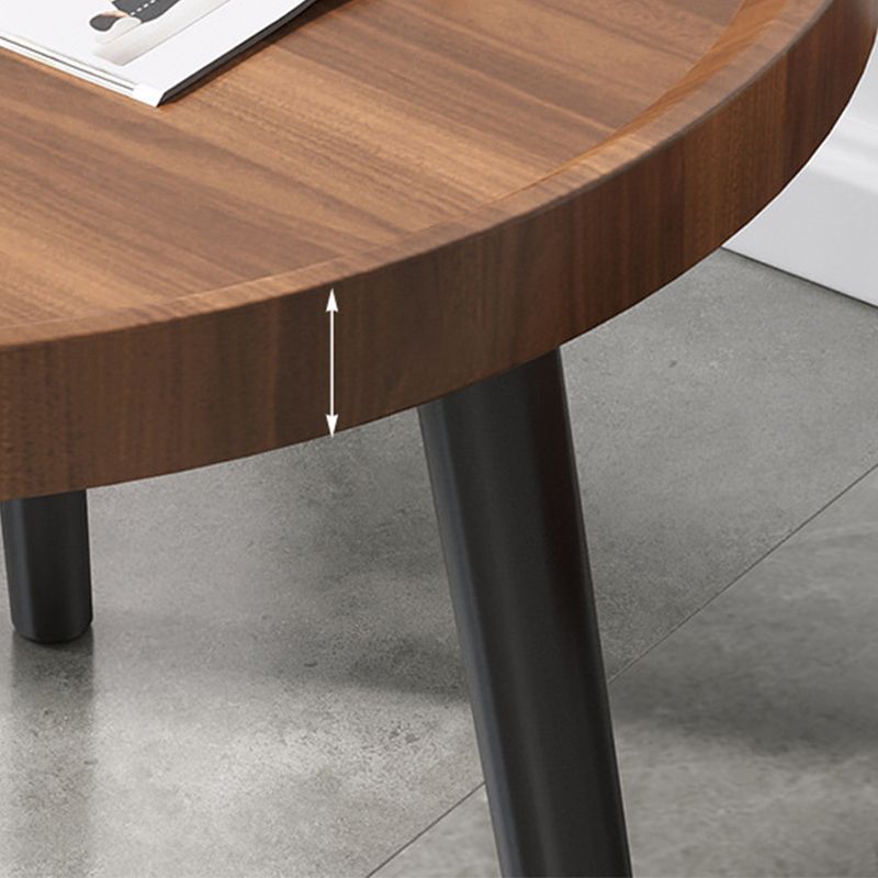 Transitional Round Tray Top Side Table Wood Tripod End Table for Living Room