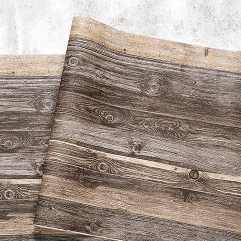 Plaster Wallpaper with 3D Distressed Wood, Dark Color, 20.5" x 31'