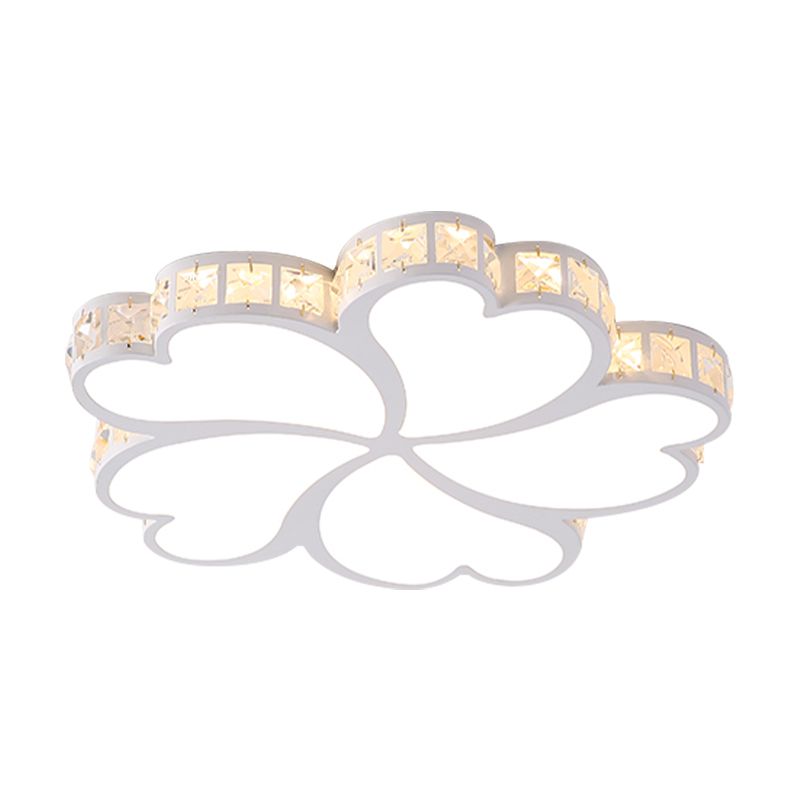 Clover Nordique Mount Ceiling Light with Crystal Shade Black / White / Gold LED Bedroom Ceiling Flush Mount Light
