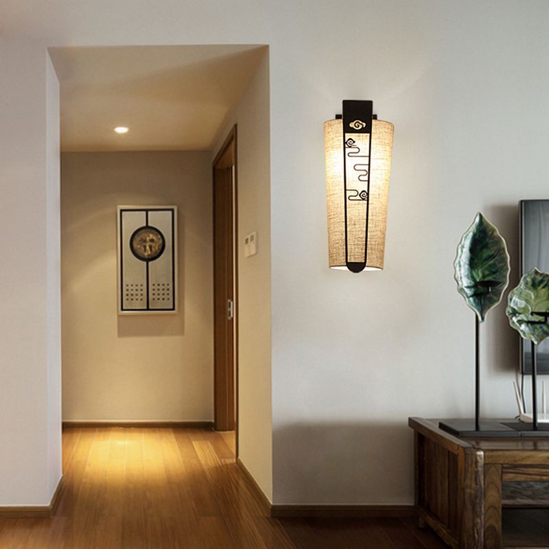 Black Cloud/Trellis/Linear Wall Lighting Traditional 1 Light Corridor Sconce with Cylinder Shade