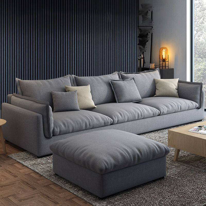 Light-grey Contemporary Sectional Stain-Resistant Living Room Solid Wood Sofa