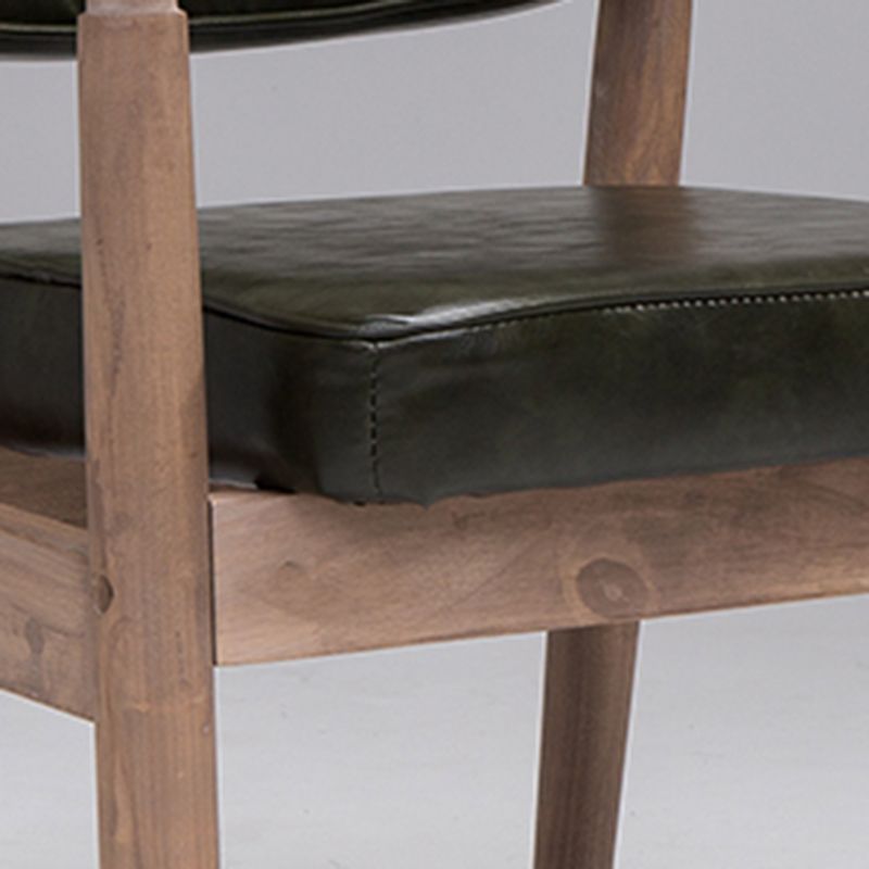 Silla de comedor individual tapizada de madera con respaldo abierto, sillón casero de estilo campestre