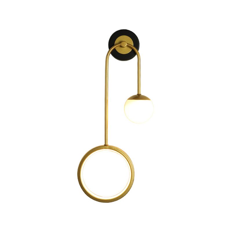 Modern Unique Shape Wall Mount Light Fixture 2 Light Wall Light Sconce in Gold