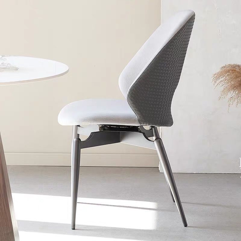 Open Back Dining Side Chair Modern Metal Base Indoor-Outdoor Chair