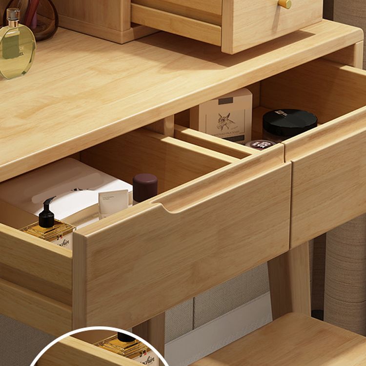 1/4-Drawer Wooden Vanity Makeup Table Set Vanity Stool - 53.15" H