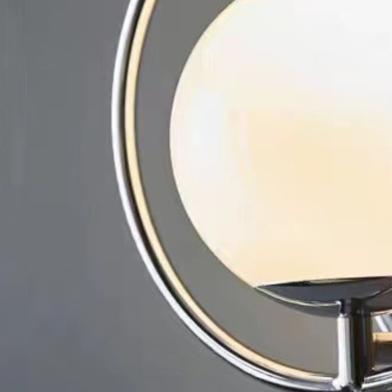 Modern 1 - Light Wall Sconce Iron and Glass Wall Light Fixture in Chrome & White