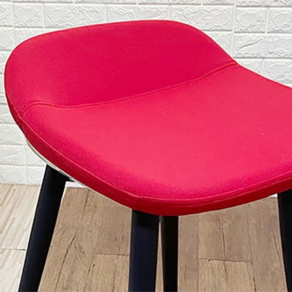 Nordic Armless Counter Stool with 4 Legs Metal Bar Stool for Indoor