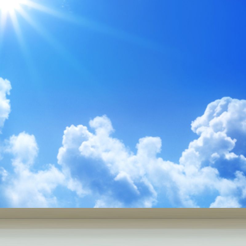 Flying-Cloud Mural Wallpaper for Living Room Sky Scene Wall Covering, Custom Printed
