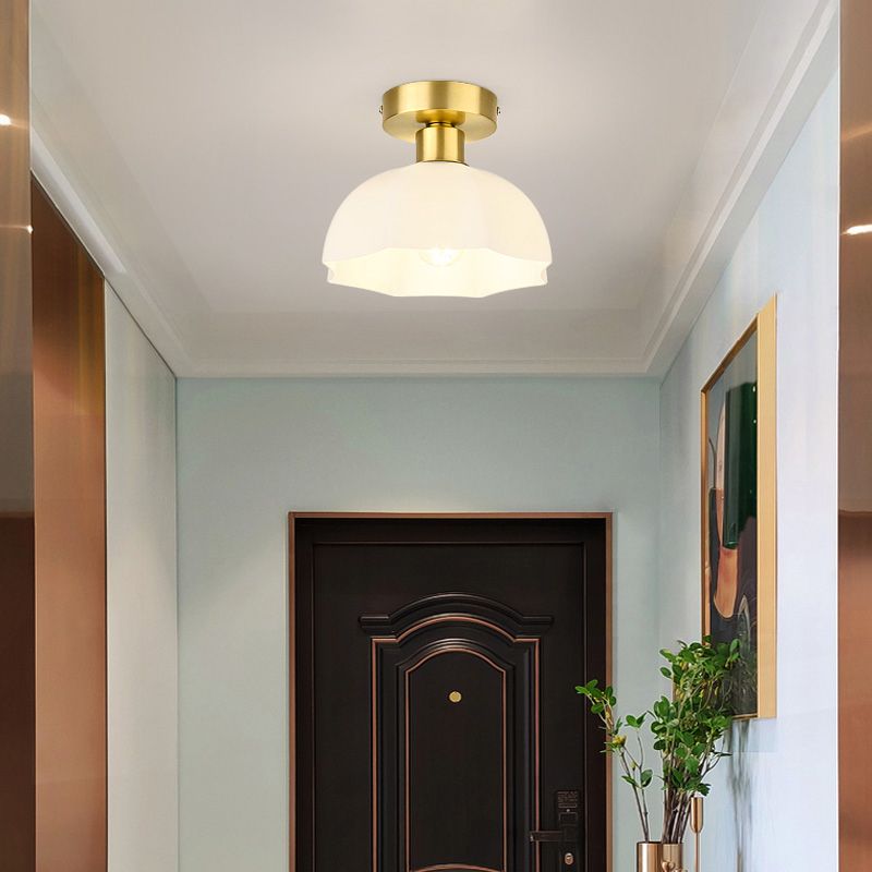 Modern Ceiling Light 1-Light Ceiling Mount Lamp with Glass Shade for Bedroom