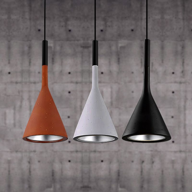 Modern Cone Pendant Light Kit Cement 1 Light Pendant Lamp
