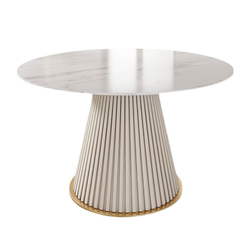 Mesa de comedor redonda de piedra sinterizada, mesa de comedor tradicional de lujo para el hogar