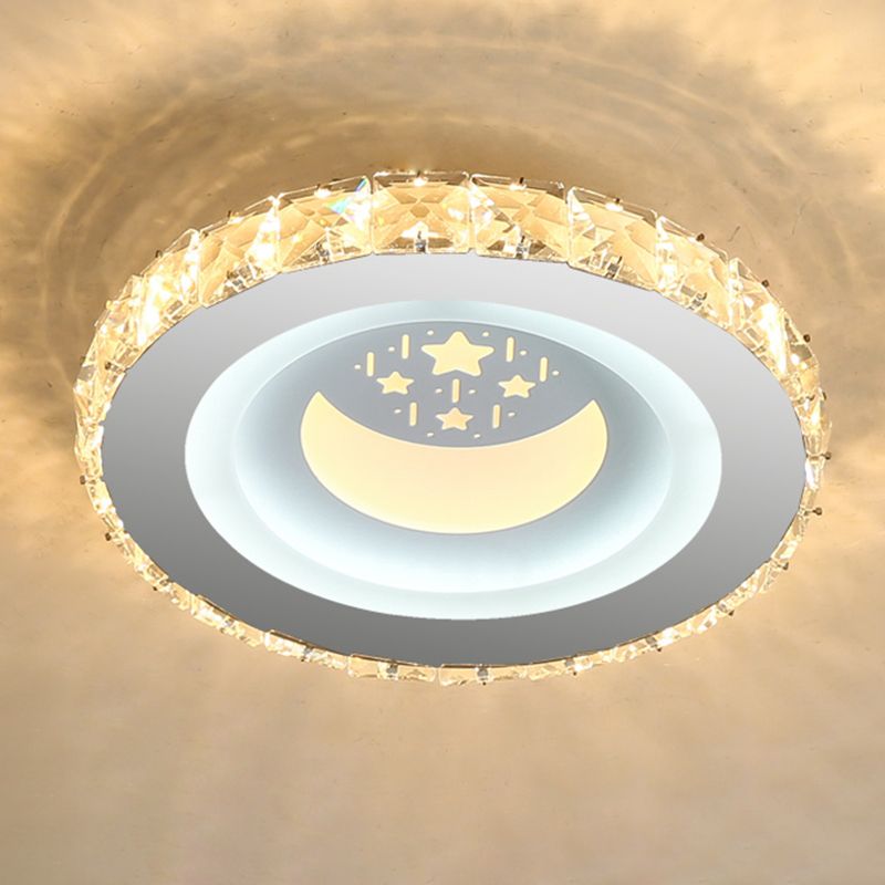 Encerclez la LED à la forme Mount Modern Crystal Stainless-Steel Flushmount Ceiling Light
